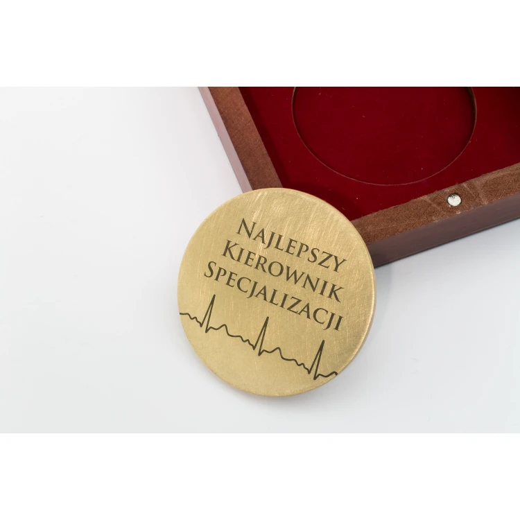 Messingmedaille in Holzkassette