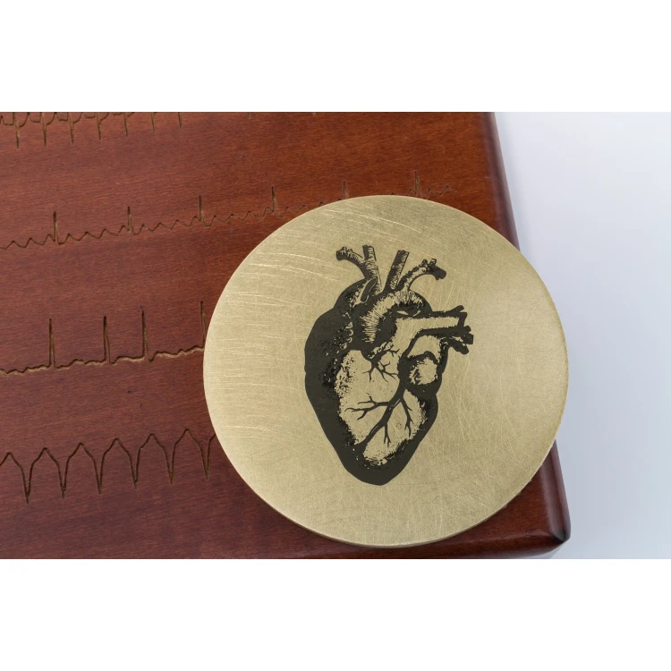 Messingmedaille in Holzkassette