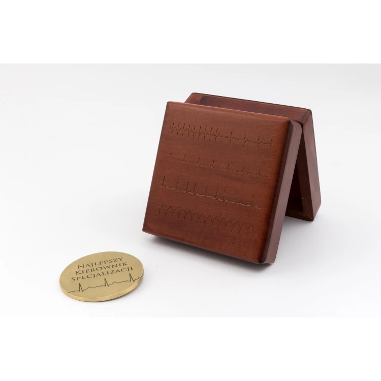 Messingmedaille in Holzkassette