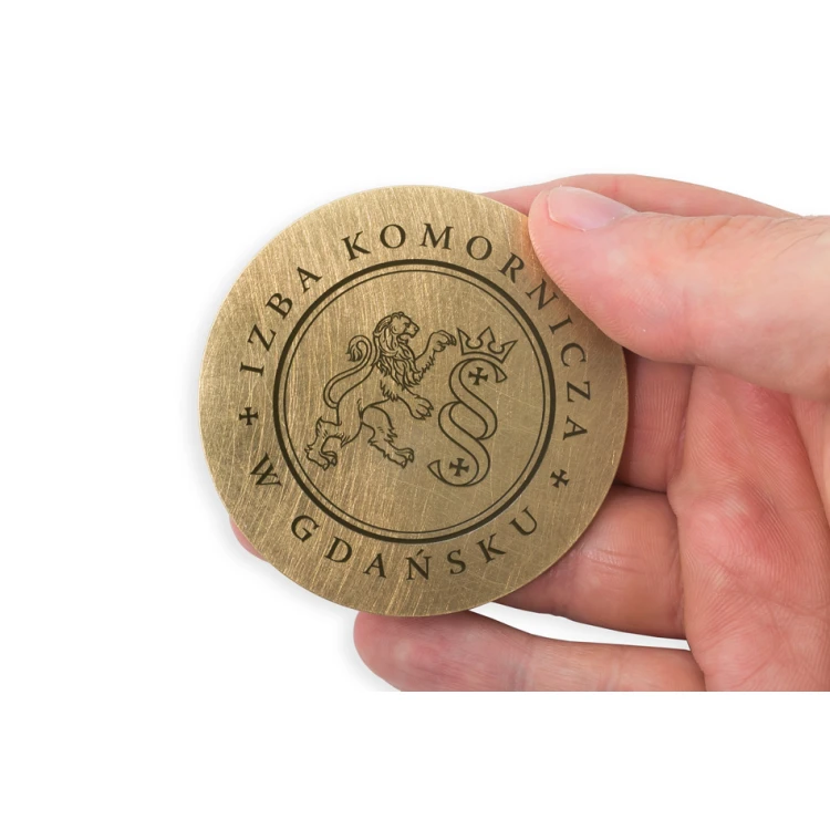 Messingmedaille in Holzkassette
