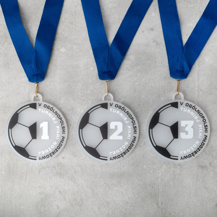 Plexi Frost Medaille mit UV-Druck - Abmessungen: 80x90mm - MGR101