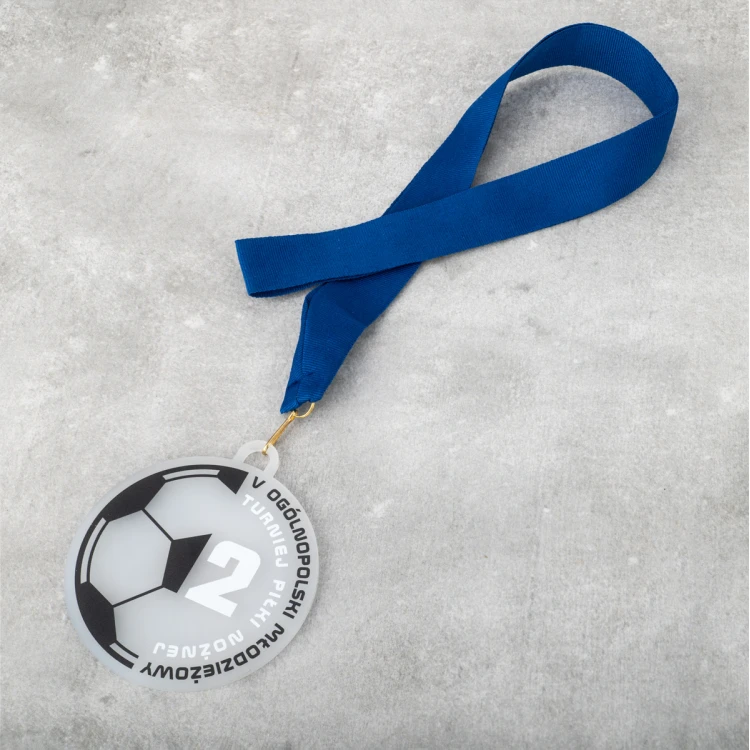 Plexi Frost Medaille mit UV-Druck - Abmessungen: 80x90mm - MGR101