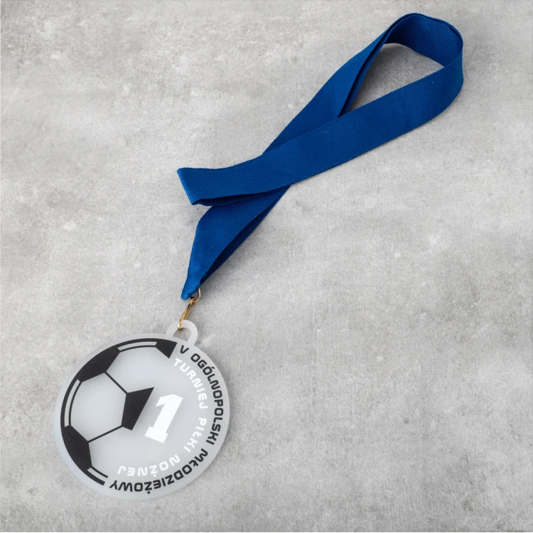 Plexi Frost Medaille mit UV-Druck - Abmessungen: 80x90mm - MGR101
