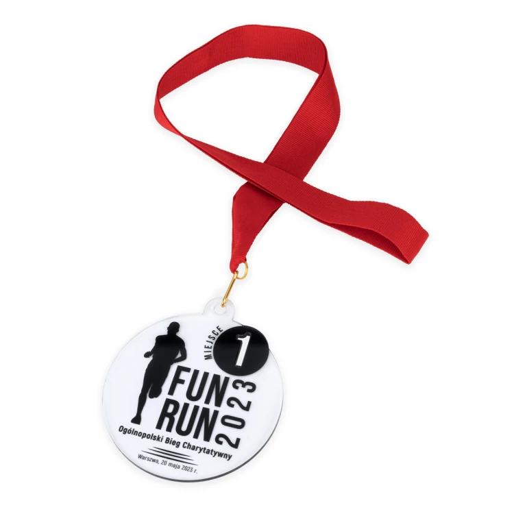 Plexi-Medaille mit UV-Druck - Abmessungen: 80x90mm - MGR100