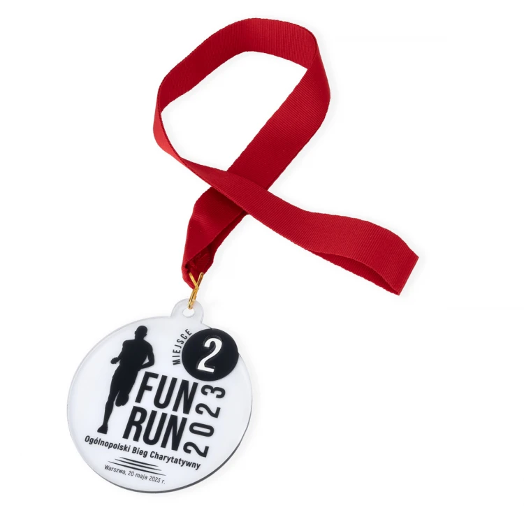 Plexi-Medaille mit UV-Druck - Abmessungen: 80x90mm - MGR100