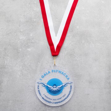 Plexi-Medaille mit UV-Druck - Abmessungen: 90x100mm - MGR106