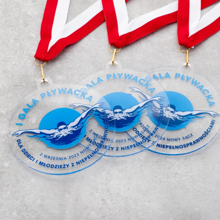 Plexi-Medaille mit UV-Druck - Abmessungen: 90x100mm - MGR106