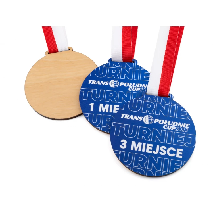 Holzmedaillen mit beliebigem Logo - Durchmesser 80mm - UV-Druck - MGR105