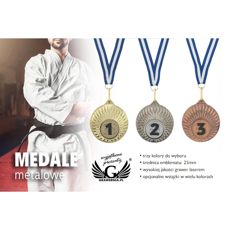 Metallmedaillen mit graviertem Emblem - Durchmesser 50mm - MMC24050