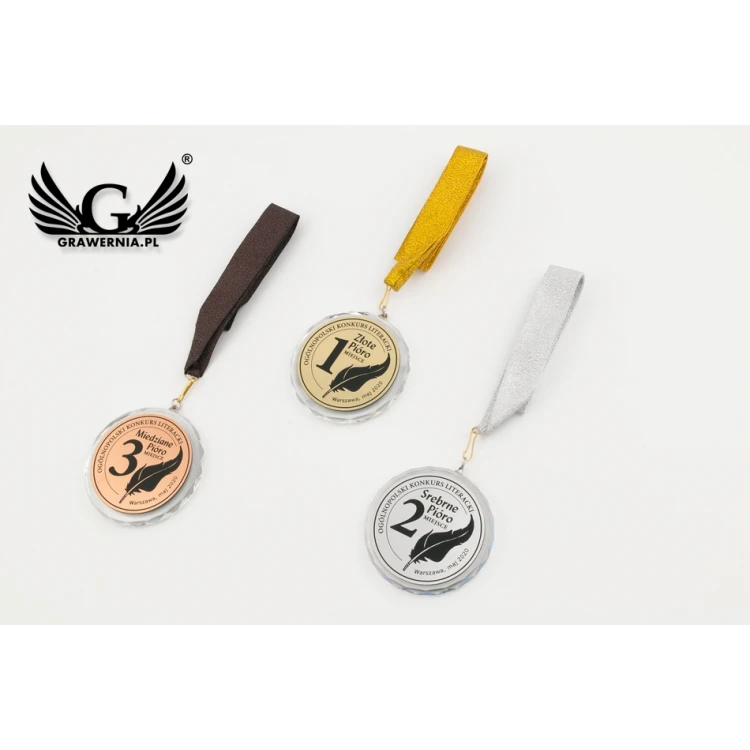 Elite Glasmedaillen - Gold, Silber, Bronze + Etui