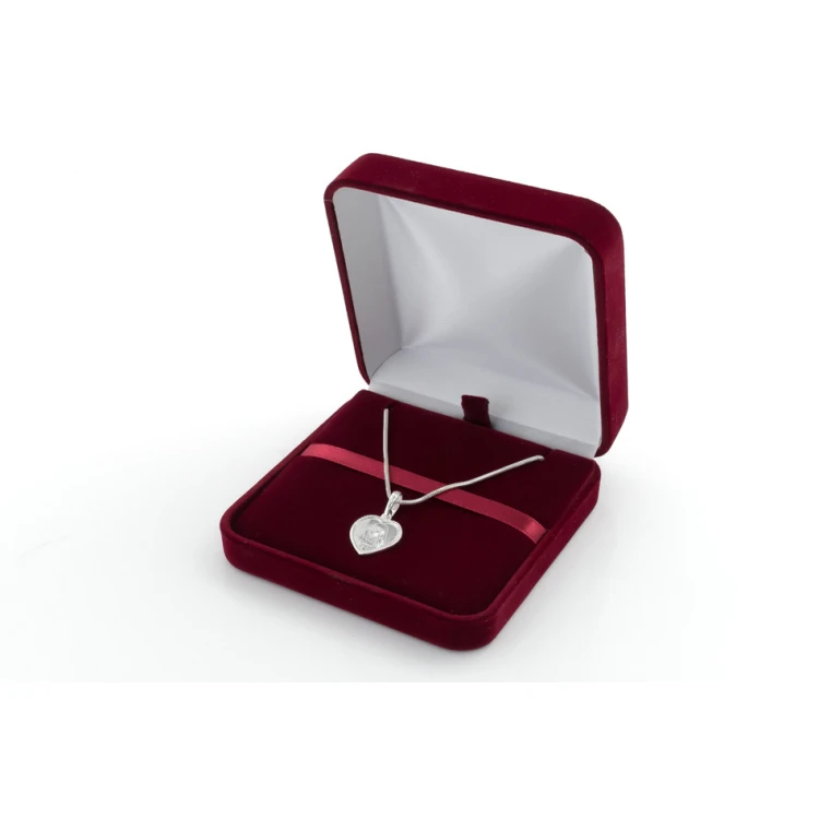Silberner Medaillon mit Kette - Mutter Gottes mit beliebiger Gravur - SRB046