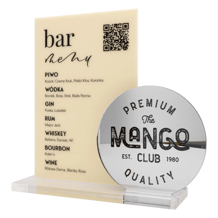 Menü mit QR-Code - Höhe 22 cm - ST084