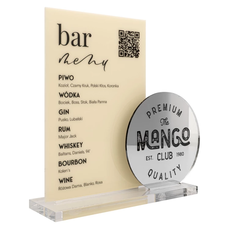 Menü mit QR-Code - Höhe 22 cm - ST084