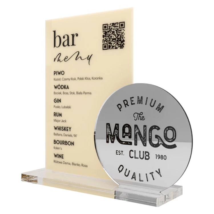 Menü mit QR-Code - Höhe 22 cm - ST084