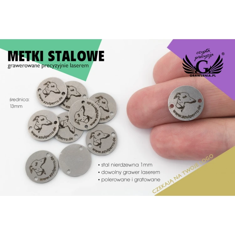 Stahletiketten für Kleidung - Abmessungen: 13x13mm - ME14