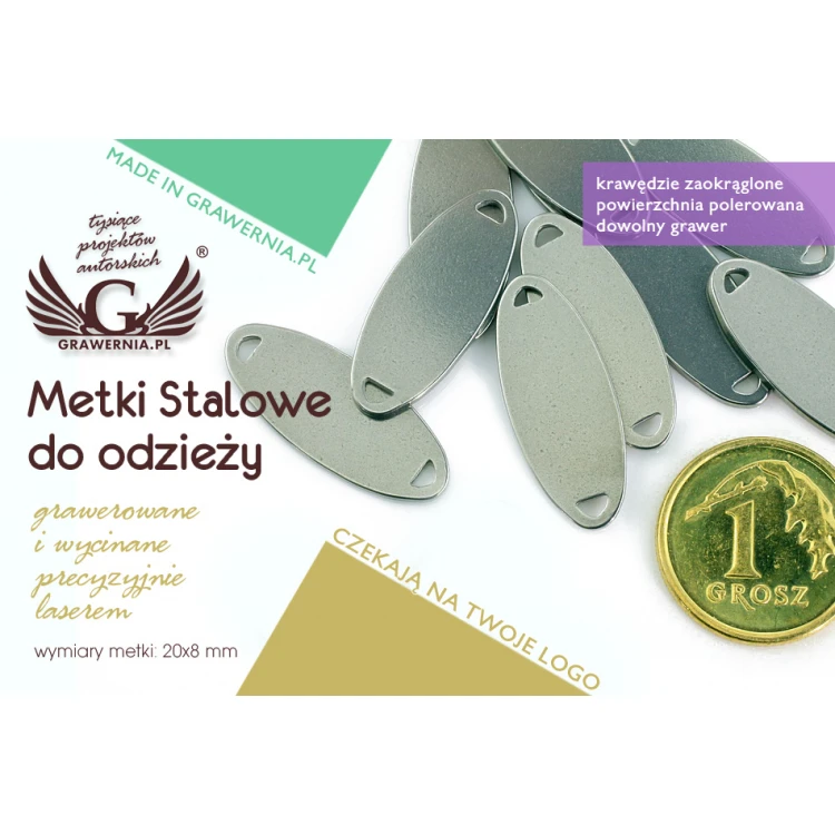 Stahletiketten für Kleidung - Abmessungen: 20x8mm - ME5