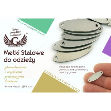 Stahletiketten für Kleidung - Abmessungen: 23x8mm - ME6