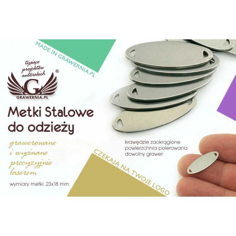 Stahletiketten für Kleidung - Abmessungen: 23x8mm - ME6