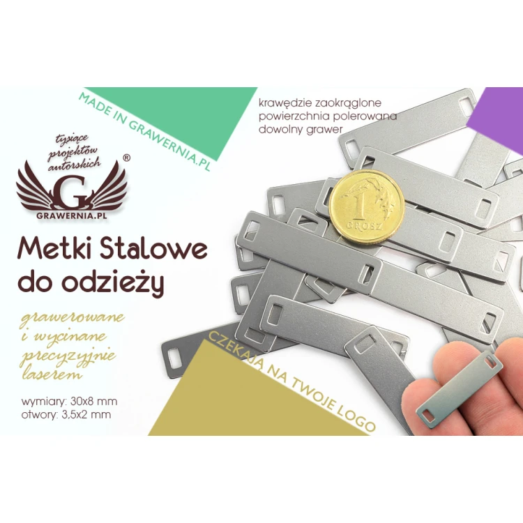 Stahletiketten für Kleidung - Abmessungen: 30x8mm - ME10
