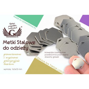 Stahlkleidungsetiketten - Abmessungen: 16,5x15mm - ME11
