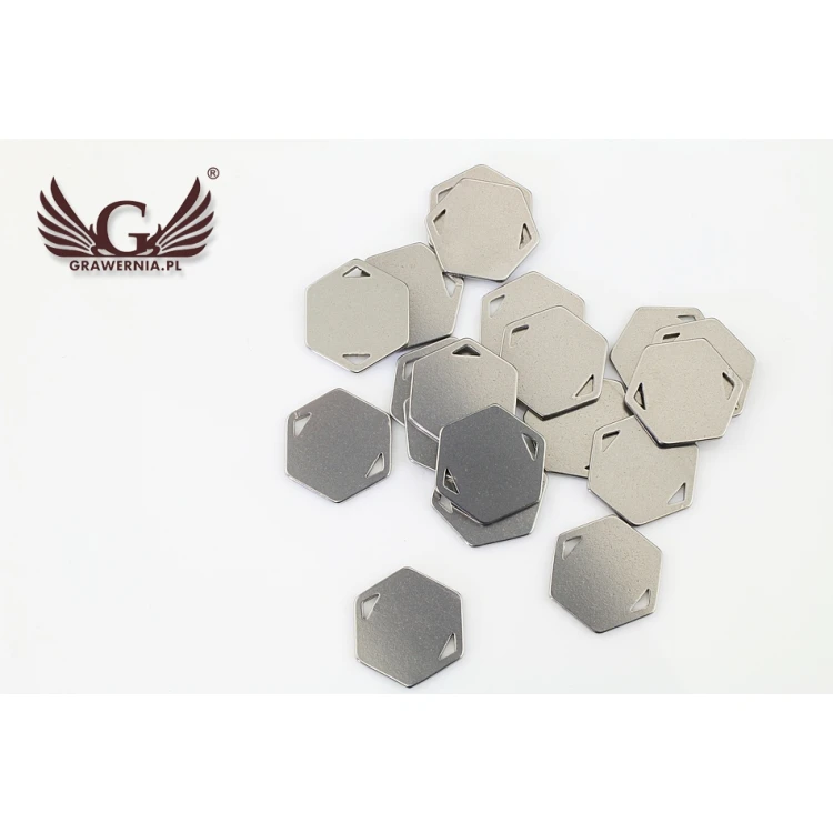 Stahlkleidungsetiketten - Abmessungen: 16,5x15mm - ME11