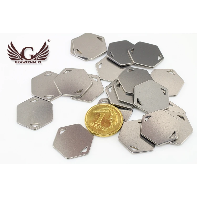 Stahlkleidungsetiketten - Abmessungen: 16,5x15mm - ME11