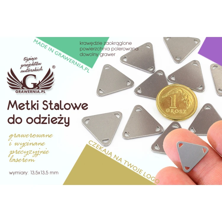 Stahlkleidungsetiketten - Abmessungen: 13,5x13,5mm - ME12