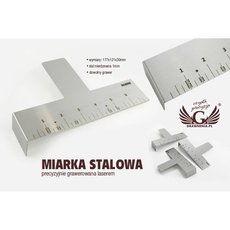 Lasergraviertes Stahlmaßband - Abm. 177x121x30mm - TAB053