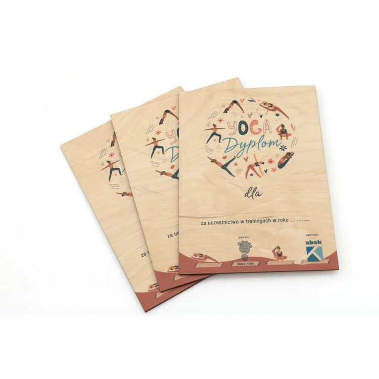 Mini-Holzdiplom zum Selbstausfüllen - Größe: 150x210mm - DRE014