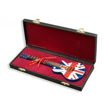 Mini-E-Gitarre mit Koffer - Blau mit Flagge - Modell MGT6
