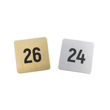 Mini Nummerierung für Tür oder Schrank - Gold- oder Silberlaminat - ND028 - Abm. 40x40mm