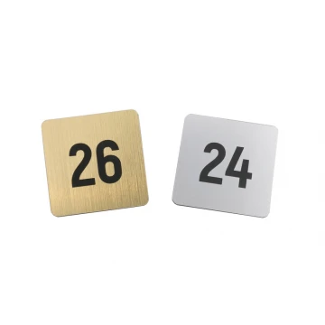 Mini Nummerierung für Tür oder Schrank - Gold- oder Silberlaminat - ND028 - Abm. 40x40mm