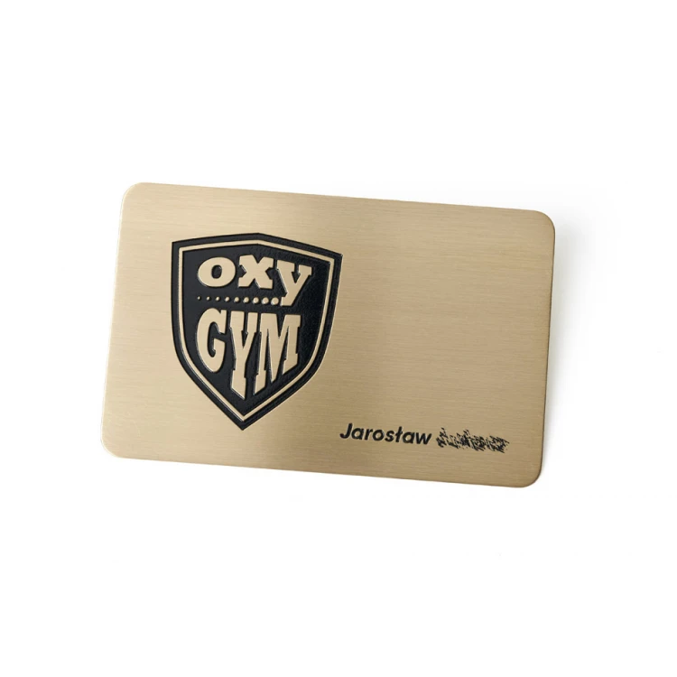 Exklusive Stammkundenkarte in Holzetui - graviertes Messing - M014