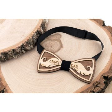 Holzfliege - Best Dad - Ahorn- und Nussholz - MDR052