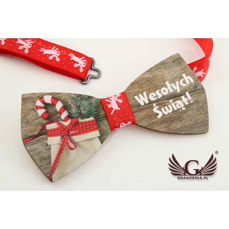 Holzfliege mit beliebiger Grafik - farbiger UV-Druck - MDR005