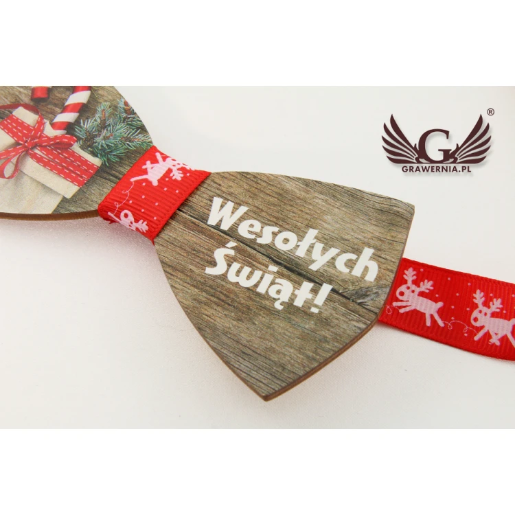 Holzfliege mit beliebiger Grafik - farbiger UV-Druck - MDR005