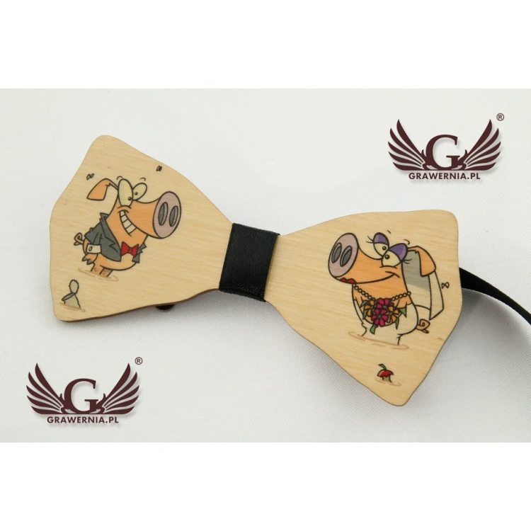 Holzfliege mit beliebiger Grafik - farbiger UV-Druck - MDR010