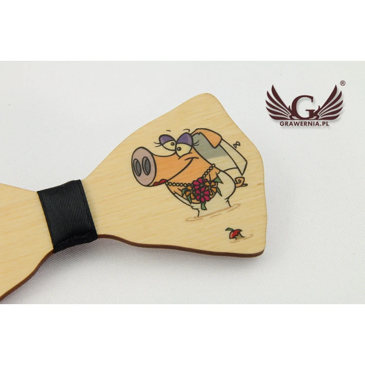 Holzfliege mit beliebiger Grafik - farbiger UV-Druck - MDR010