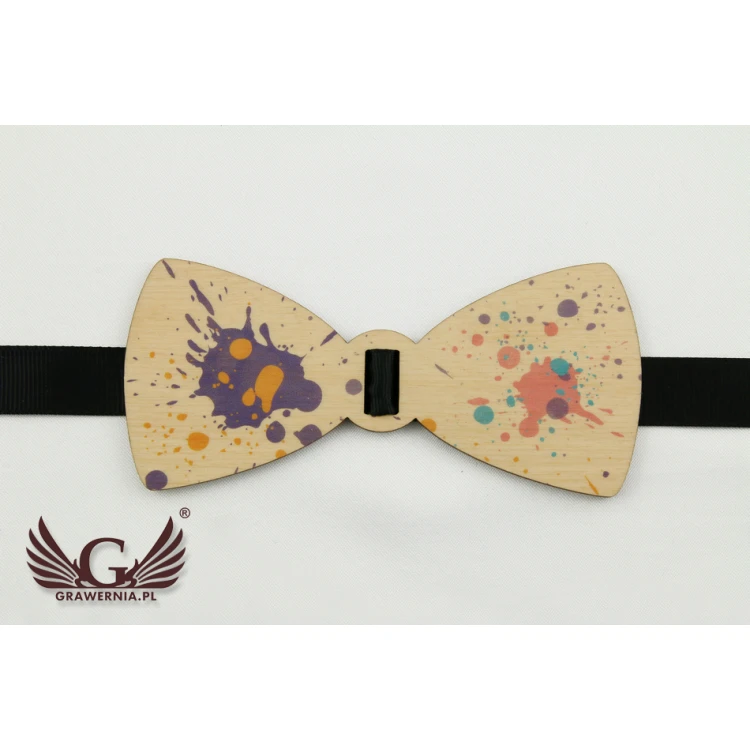 Holzfliege mit beliebiger Grafik - farbiger UV-Druck - MDR011