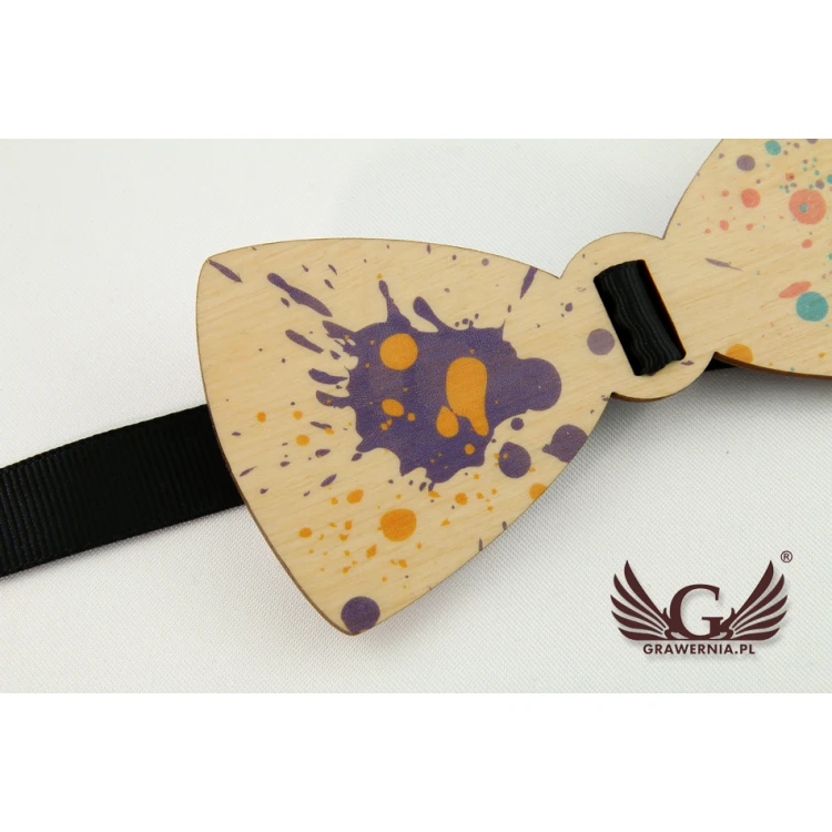 Holzfliege mit beliebiger Grafik - farbiger UV-Druck - MDR011