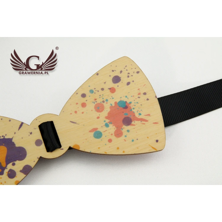 Holzfliege mit beliebiger Grafik - farbiger UV-Druck - MDR011