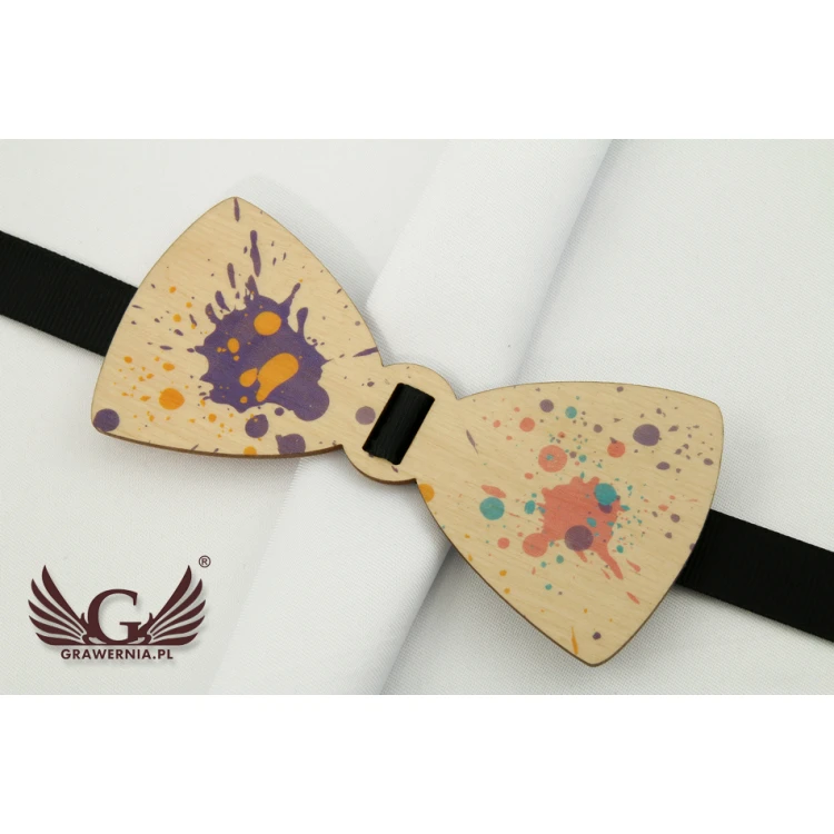 Holzfliege mit beliebiger Grafik - farbiger UV-Druck - MDR011