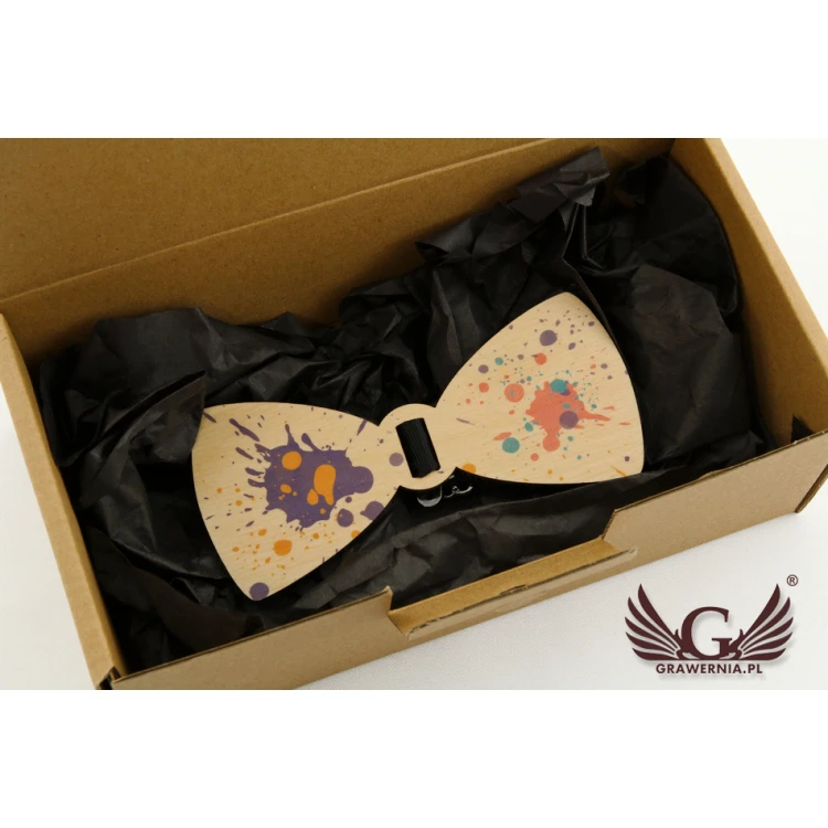 Holzfliege mit beliebiger Grafik - farbiger UV-Druck - MDR011