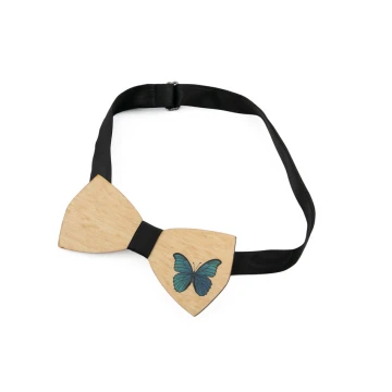 Holzfliege mit beliebiger Grafik - farbiger UV-Druck - MDR009