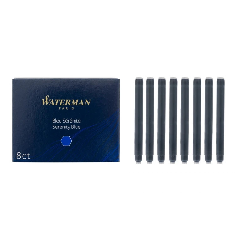 Waterman Standard Patronen für Füllfederhalter, 8 Stück BLAU - NAB004