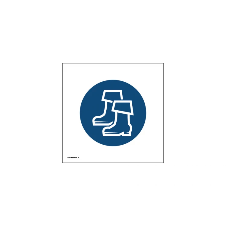 Anordnung zum Tragen von Schutzschuhen - Größe 150x150mm - PVC - farbiger UV-Druck - BHP068