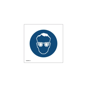 Gebot zum Tragen von Augenschutz - Größe 150x150mm - PVC - farbiger UV-Druck - BHP064