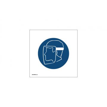 Anordnung zum Tragen von Gesichtsschutz - Abm. 150x150mm - PVC - farbiger UV-Druck - BHP067