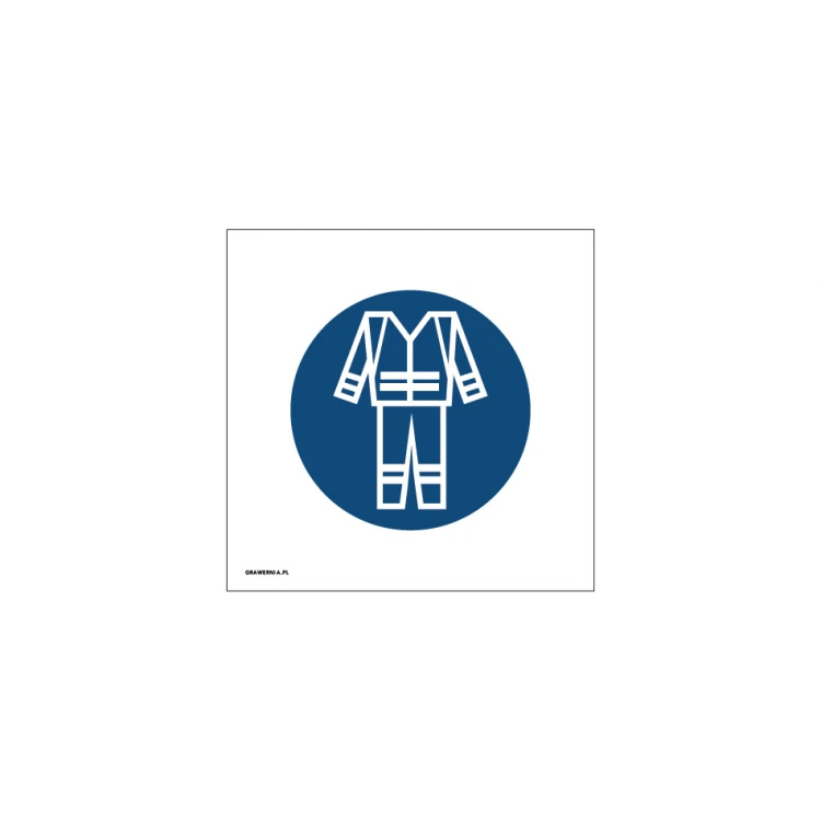 Anordnung zum Tragen von Schutzkleidung - Abm. 150x150mm - PVC - farbiger UV-Druck - BHP070