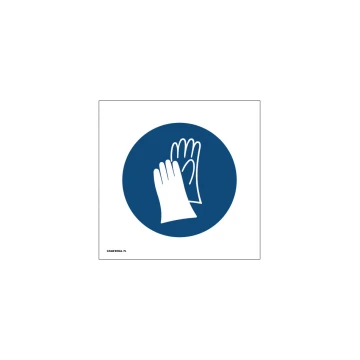Anordnung zum Tragen von Schutzhandschuhen - Größe 150x150mm - PVC - farbiger UV-Druck - BHP069